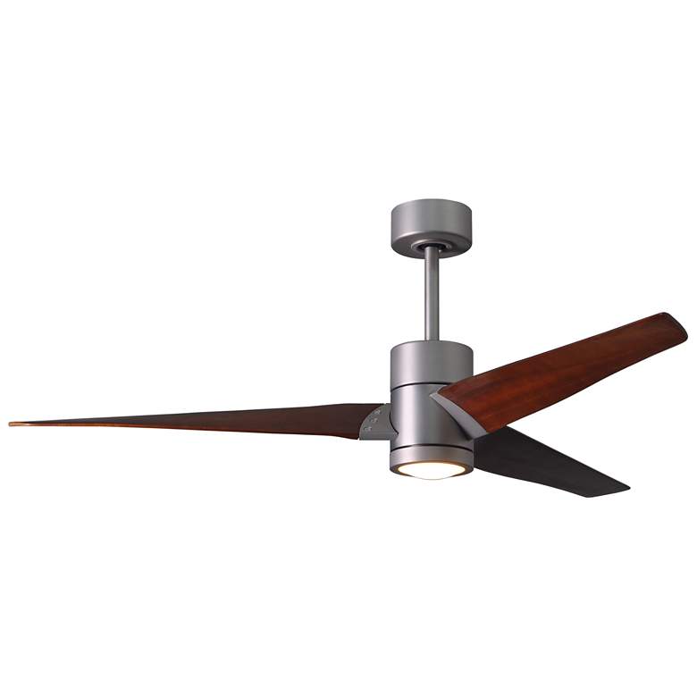 Image 1 60 inch Matthews Super Janet LED Silver Walnut Ceiling Fan