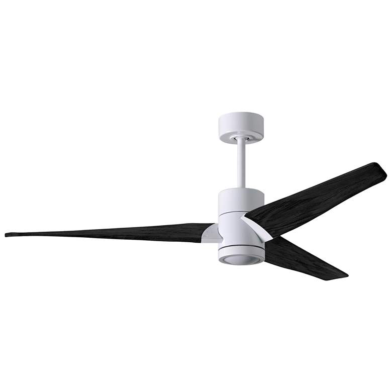 Image 1 60" Matthews Super Janet LED White and Black 3-Blade Ceiling Fan