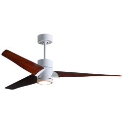 60" Matthews Super Janet LED White and Walnut 3-Blade Ceiling Fan