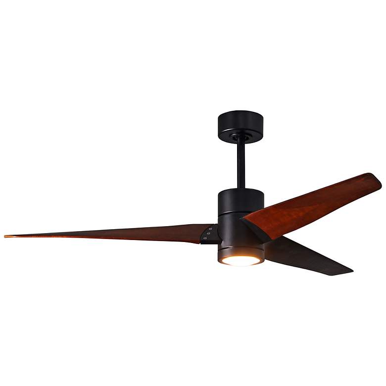 Image 2 60" Matthews Super Janet Matte Black Walnut LED Ceiling Fan