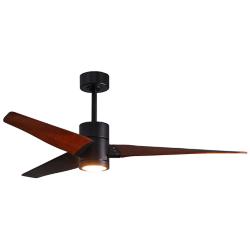 60" Matthews Super Janet Matte Black Walnut LED Ceiling Fan