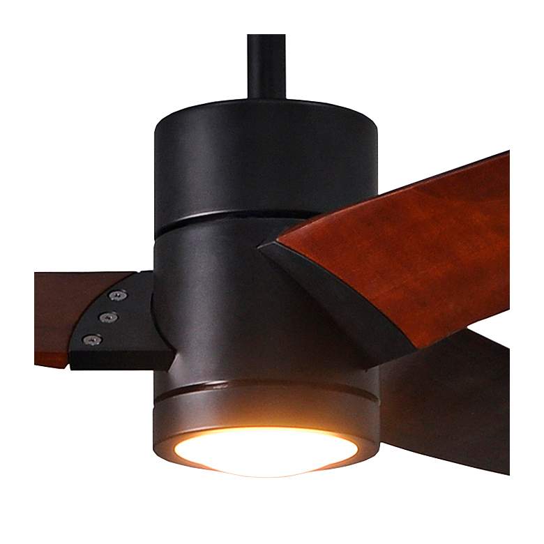 Image 3 60" Matthews Super Janet Matte Black Walnut LED Ceiling Fan more views