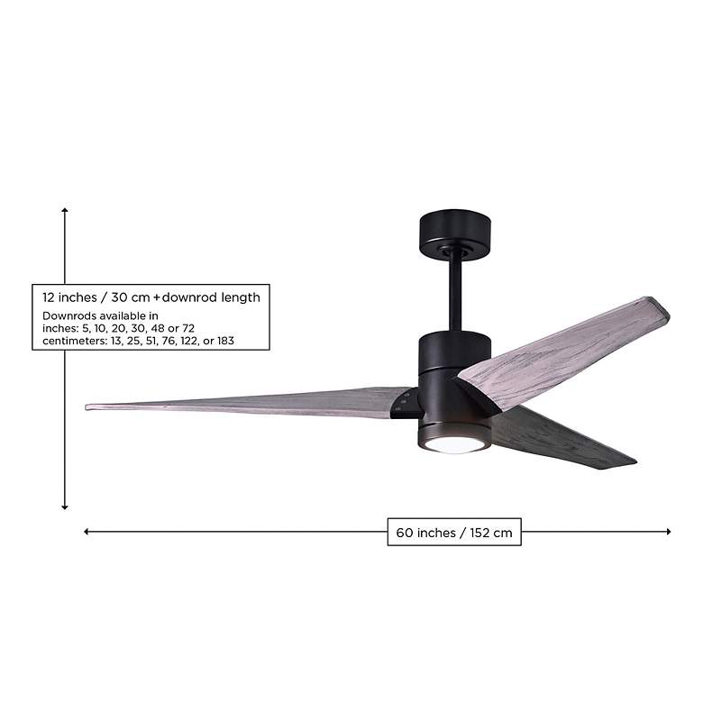 Image 4 60" Matthews Super Janet Matte Black Walnut LED Ceiling Fan more views