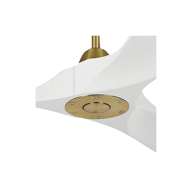 Image 2 60" Maverick Brass and White Fan with Remote more views