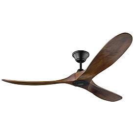 Image2 of 60" Maverick Damp 3-Blade Walnut and Black Ceiling Fan with Remote