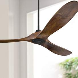 Image1 of 60" Maverick Damp 3-Blade Walnut and Black Ceiling Fan with Remote