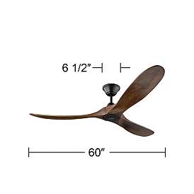 Image3 of 60" Maverick Damp 3-Blade Walnut and Black Ceiling Fan with Remote more views