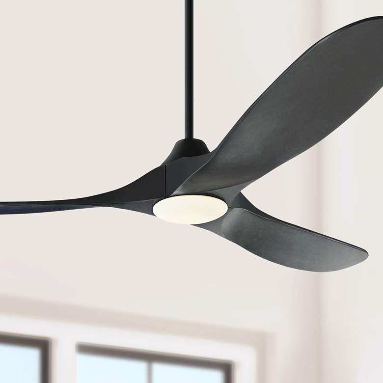 Image 1 60" Maverick Matte Black LED Ceiling Fan with Remote
