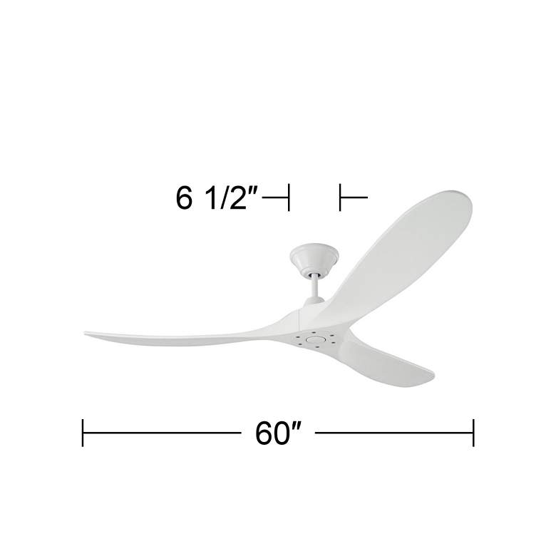 Image 4 60" Maverick Matte White Modern Ceiling Fan with Remote more views