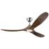60" Maverick Steel and Walnut Modern Damp Rated LED Fan with Remote