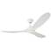 60" Maverick White 3-Blade Modern LED Ceiling Fan with Remote