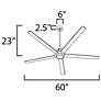 5_60" Maxim Daisy Satin Nickel LED Ceiling Fan with Wall Control more views