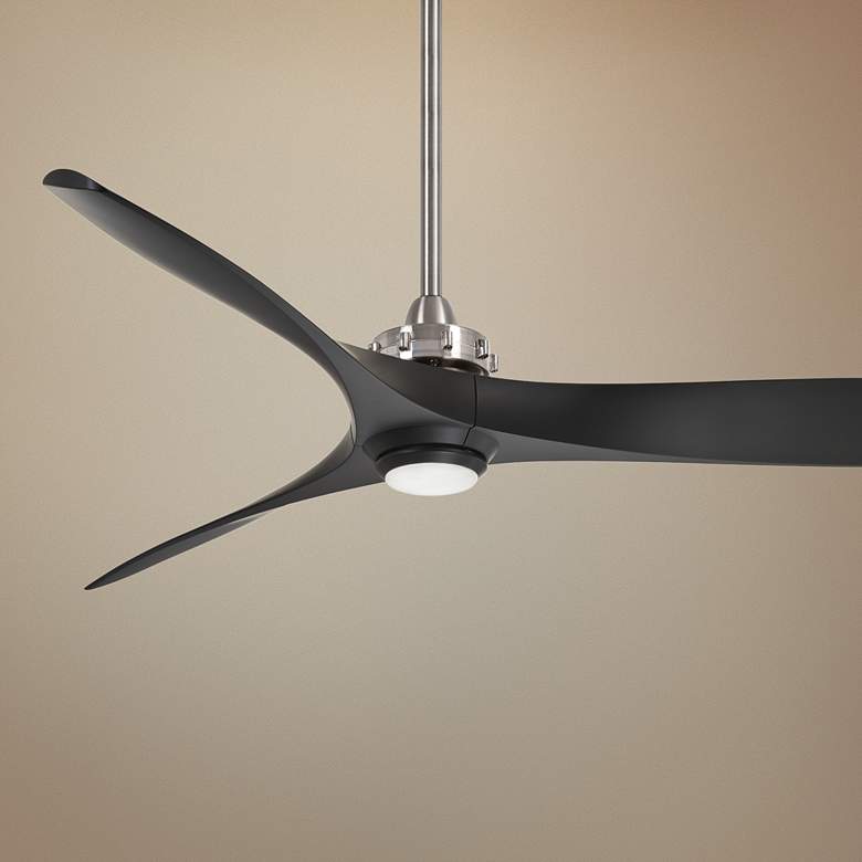 Image 1 60 inch Minka Aire Aviation Brushed Nickel LED Ceiling Fan with Remote