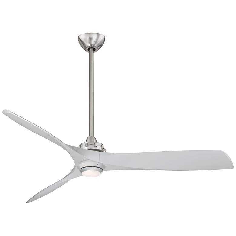 Image 1 60 inch Minka Aire Aviation LED Nickel and Silver Ceiling Fan with Remote