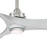 60" Minka Aire Aviation LED Nickel and Silver Ceiling Fan with Remote