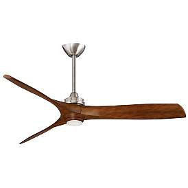 Image2 of 60" Minka Aire Aviation Nickel and Koa LED Ceiling Fan with Remote