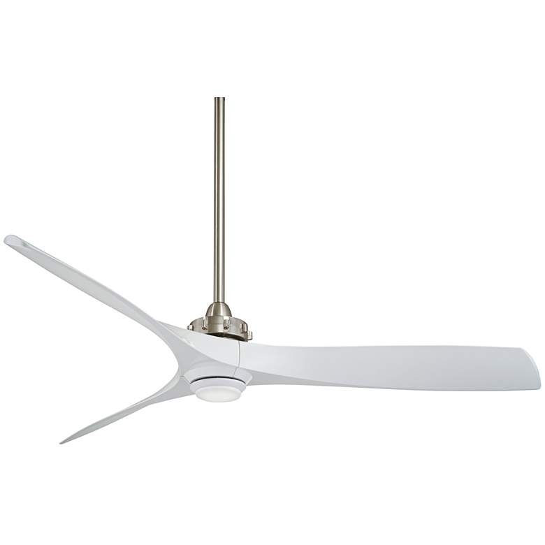 Image 2 60" Minka Aire Aviation Nickel and White LED Ceiling Fan with Remote