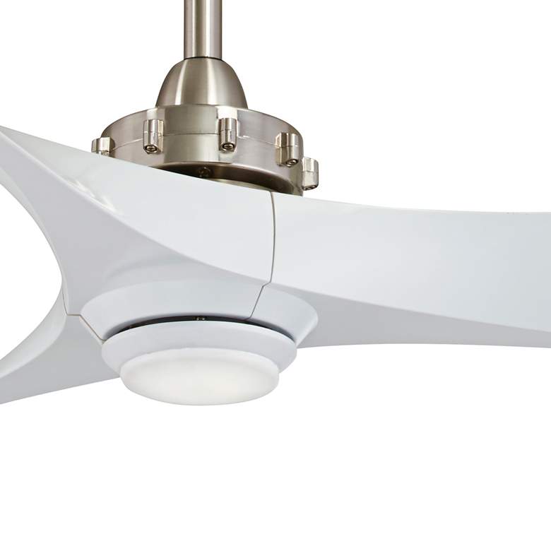 Image 3 60" Minka Aire Aviation Nickel and White LED Ceiling Fan with Remote more views
