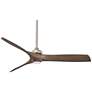 60" Minka Aire Aviation Nickel Ash Maple LED Ceiling Fan with Remote