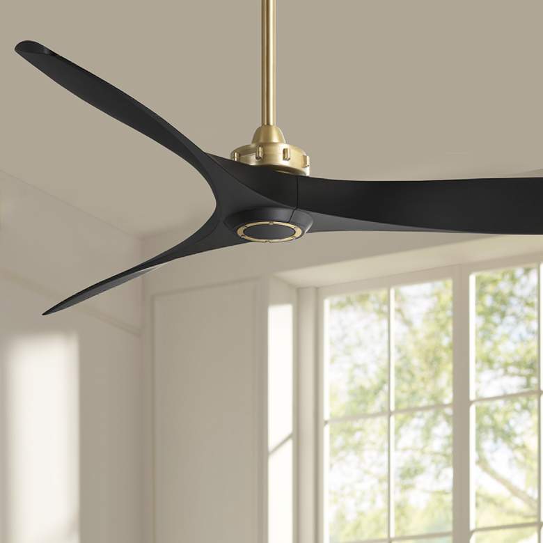 Image 1 60" Minka Aire Aviation Soft Brass Ceiling Fan with Remote Control