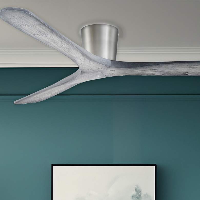 Image 2 60" Minka Aire Avtur Brushed Steel Damp Hugger Ceiling Fan with Remote