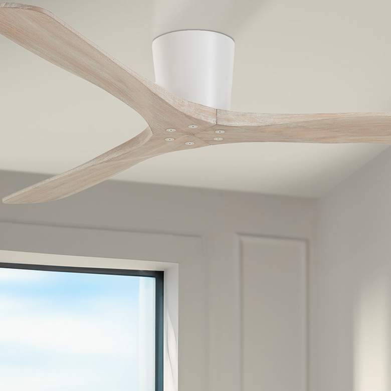 Image 2 60" Minka Aire Avtur Flat White Damp Hugger Ceiling Fan with Remote