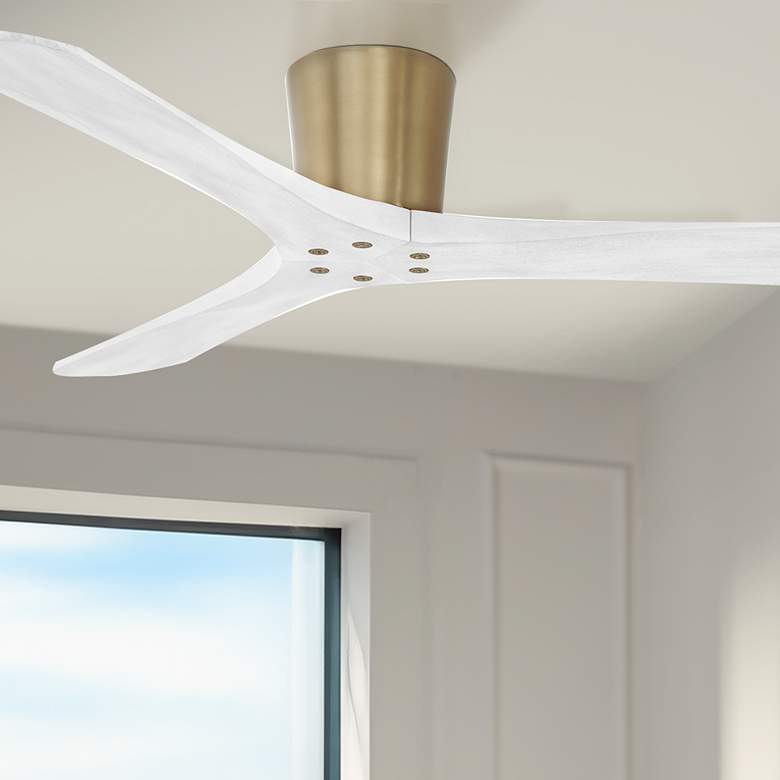 Image 2 60" Minka Aire Avtur Soft Brass Damp Hugger Ceiling Fan with Remote