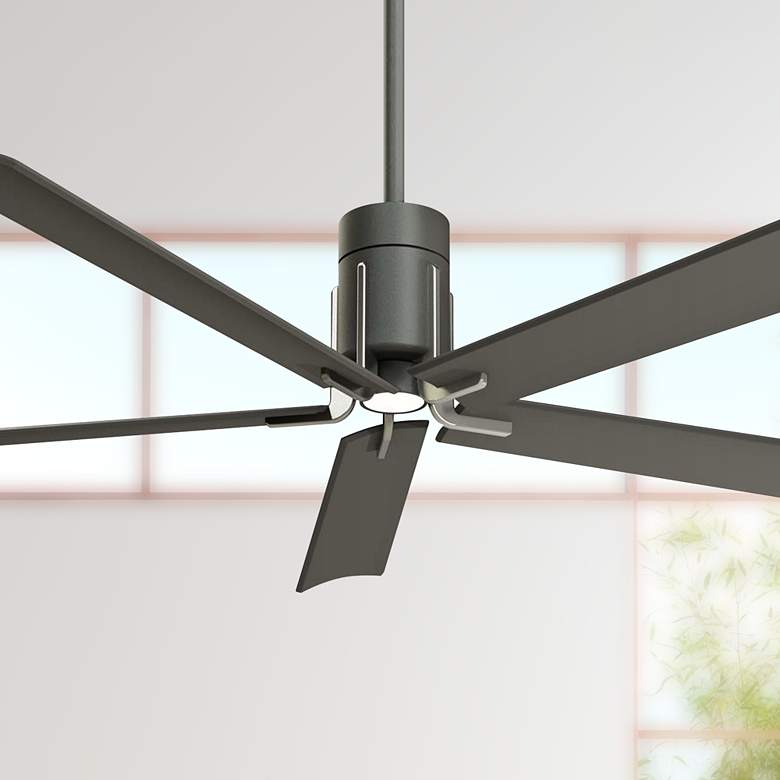 Image 1 60 inch Minka Aire Clean Grey Iron LED Ceiling Fan with Remote
