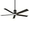 60" Minka Aire Clean Matte Black LED Modern Ceiling Fan with Remote
