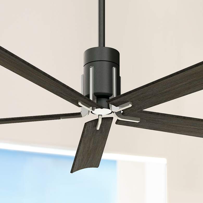Image 1 60 inch Minka Aire Clean Matte Black LED Modern Ceiling Fan with Remote