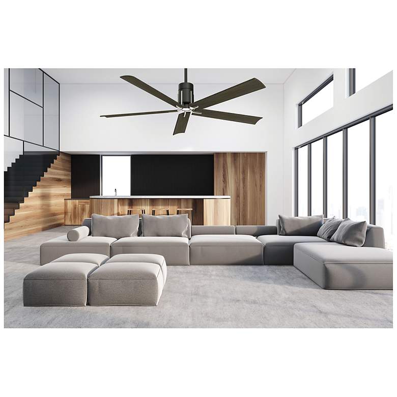 Image 6 60" Minka Aire Clean Matte Black LED Modern Ceiling Fan with Remote more views