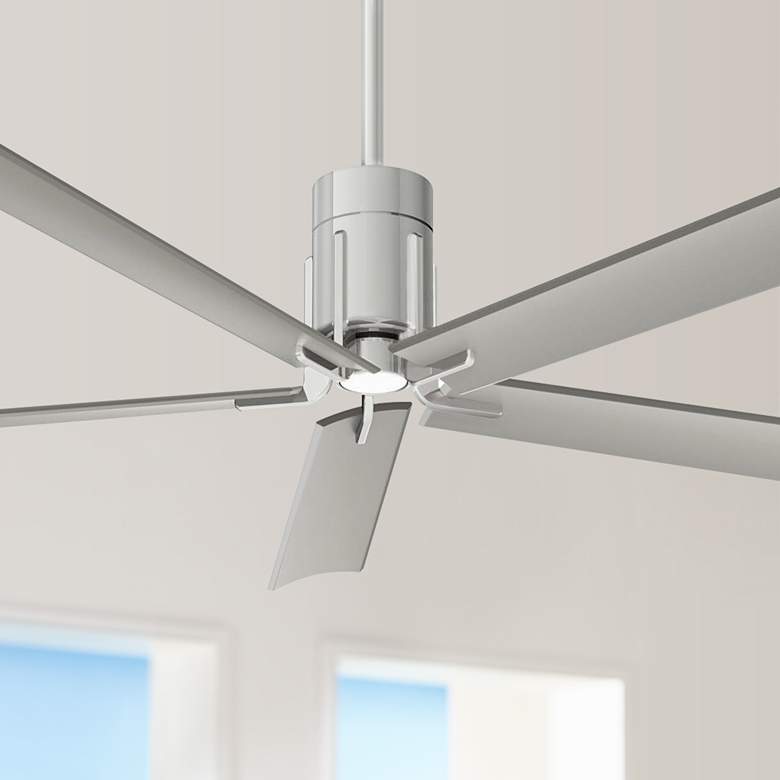Image 1 60" Minka Aire Clean Polished Nickel LED Ceiling Fan with Remote