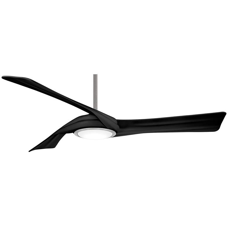 Image 2 60 inch Minka Aire Curl Brushed Nickel and Coal LED Smart Ceiling Fan