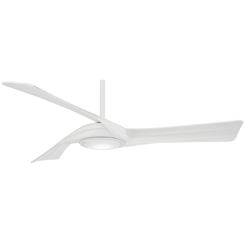 60&quot; Minka Aire Curl Flat White Finish Modern LED Smart Ceiling Fan