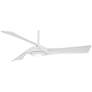 60" Minka Aire Curl Flat White Finish Modern LED Smart Ceiling Fan