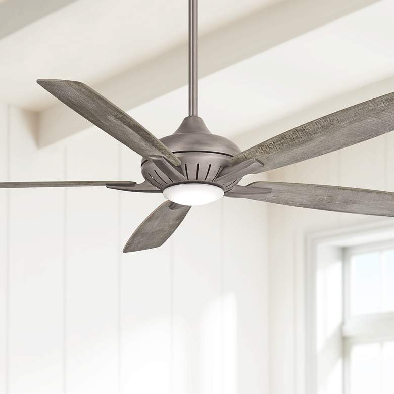 Image 1 60" Minka Aire Dyno XL Nickel Finish LED Smart Ceiling Fan