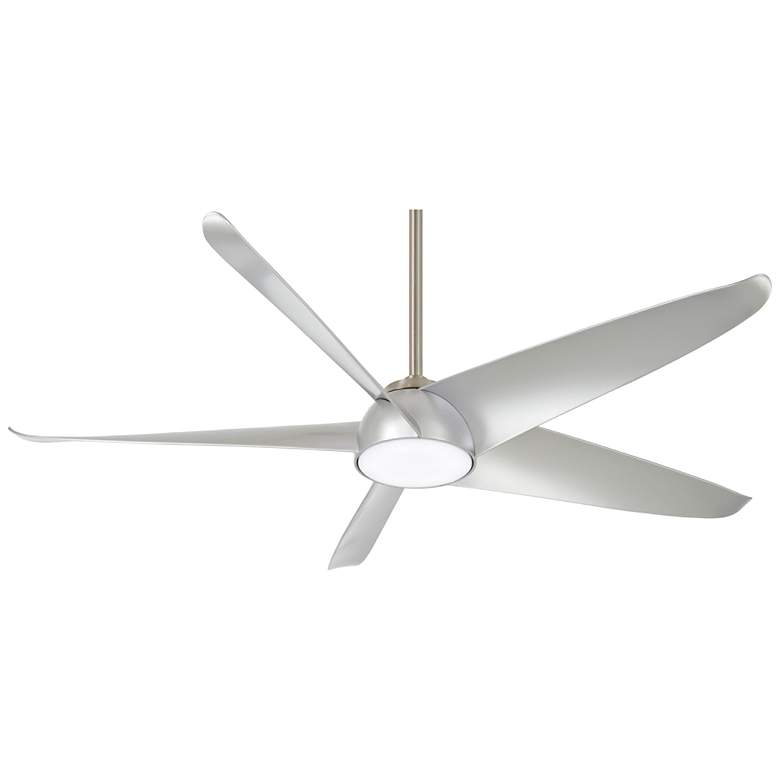 Image 2 60" Minka Aire Ellipse Brushed Nickel and Silver LED Smart Ceiling Fan