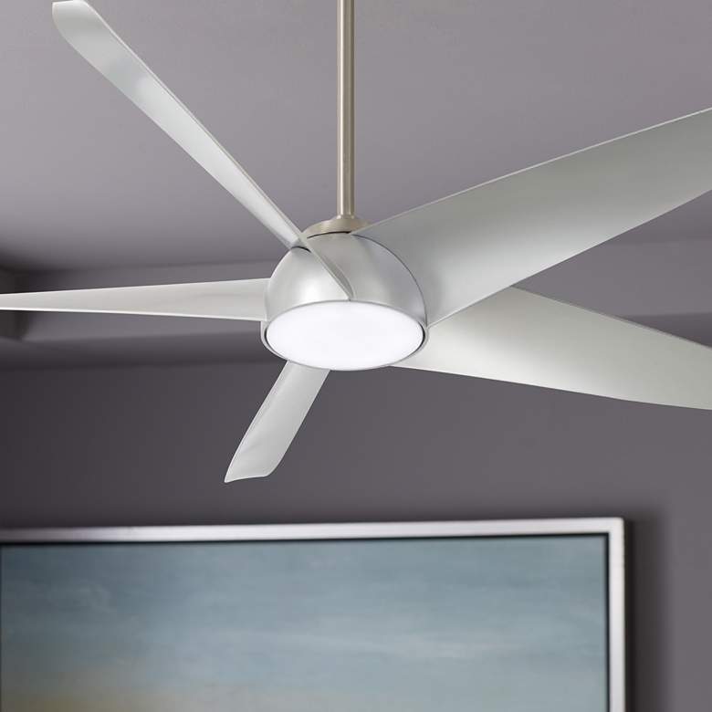 Image 1 60" Minka Aire Ellipse Brushed Nickel and Silver LED Smart Ceiling Fan