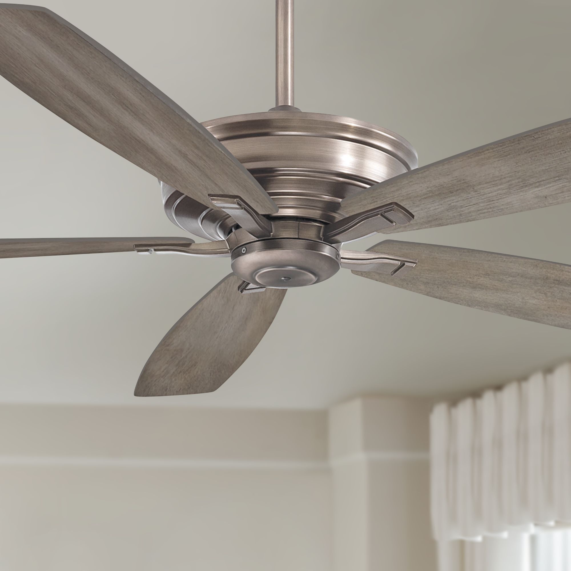 gray ceiling fan without light