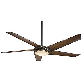 Image2 of 60" Minka Aire Raptor Bronze Modern LED Ceiling Fan with Remote