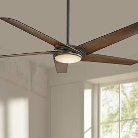 Image1 of 60" Minka Aire Raptor Bronze Modern LED Ceiling Fan with Remote