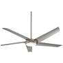 60" Minka Aire Raptor Brushed Nickel LED Ceiling Fan with Remote