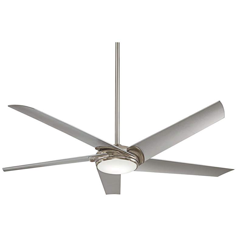 Image 2 60" Minka Aire Raptor Brushed Nickel LED Indoor Fan with Remote