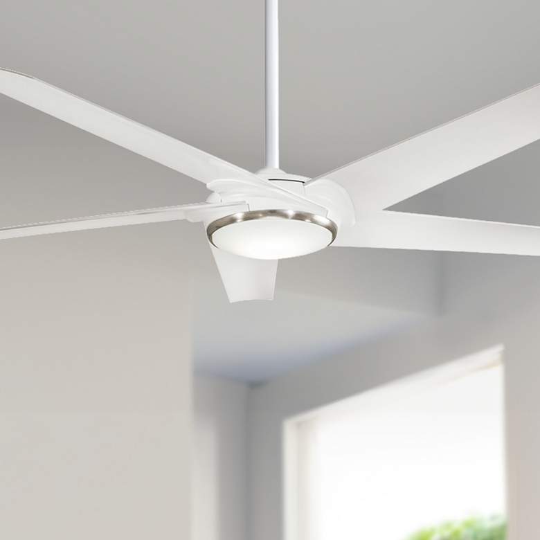 Image 1 60" Minka Aire Raptor Flat White LED Ceiling Fan with Remote
