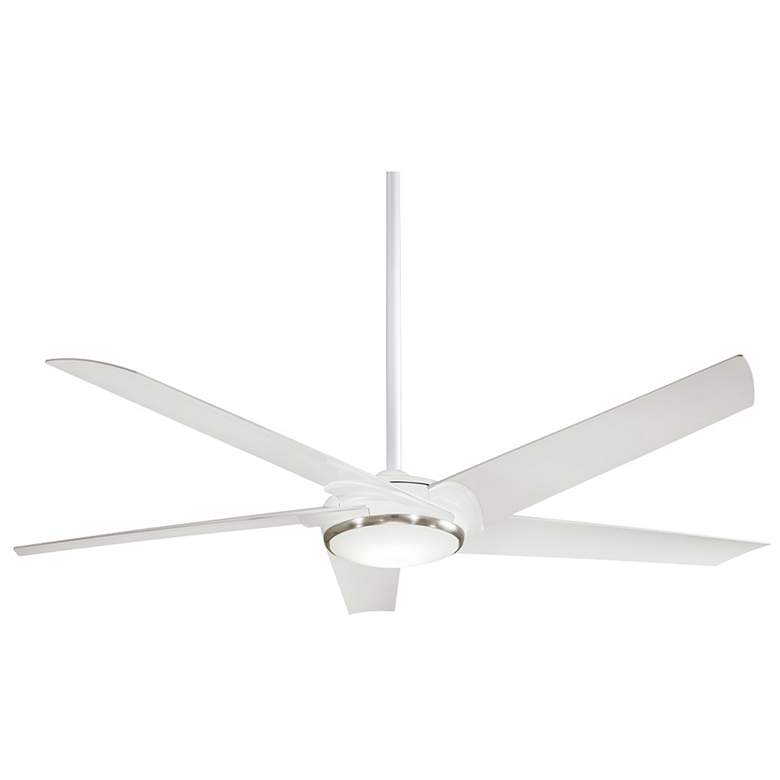 60&quot; Minka Aire Raptor White Modern LED Ceiling Fan with Remote