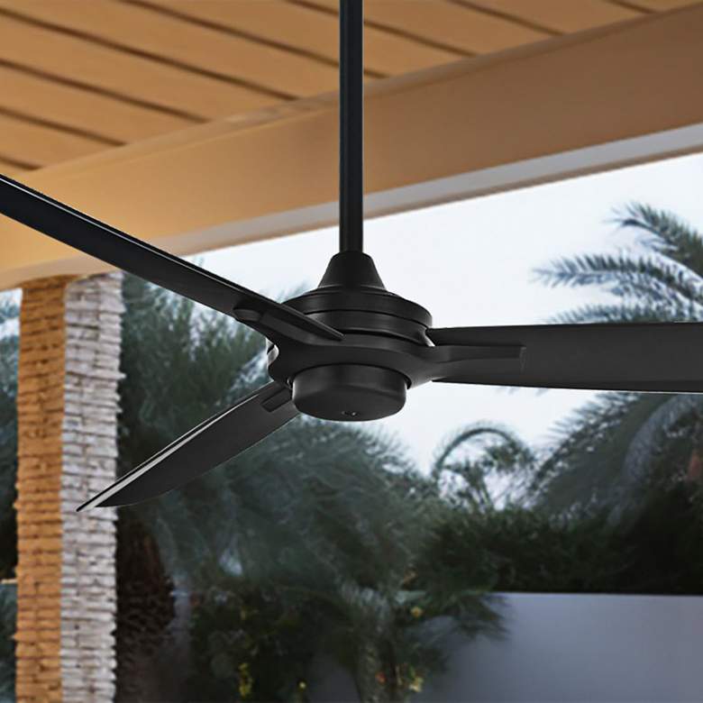 Image 2 60" Minka Aire Rudolph Coal Black Outdoor Ceiling Fan with Remote