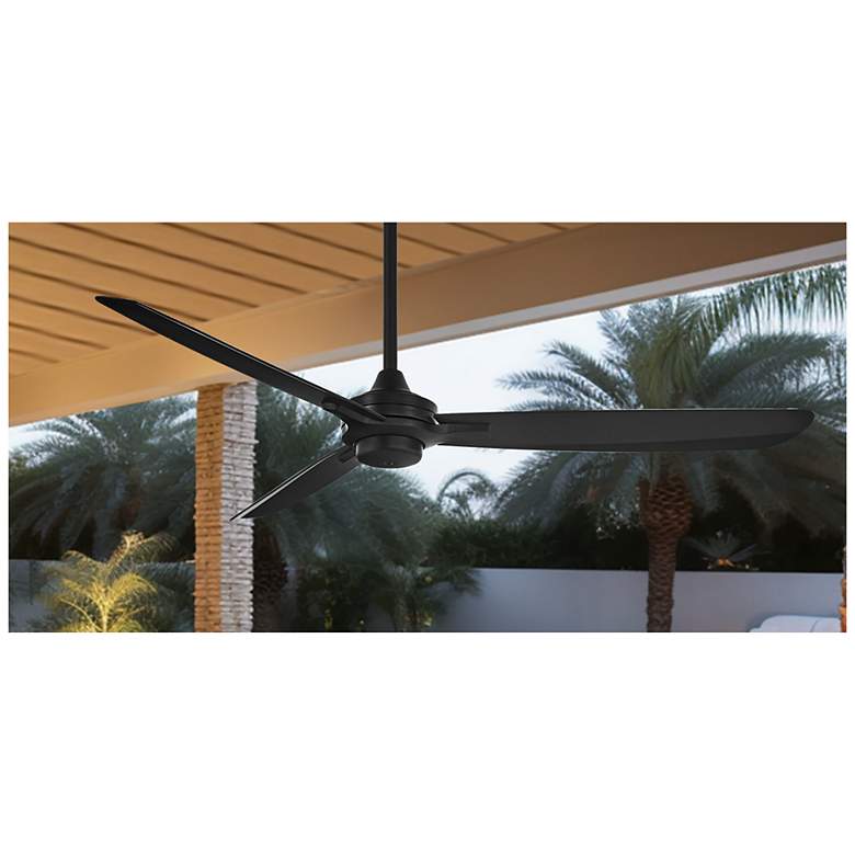 Image 4 60" Minka Aire Rudolph Coal Black Outdoor Ceiling Fan with Remote more views