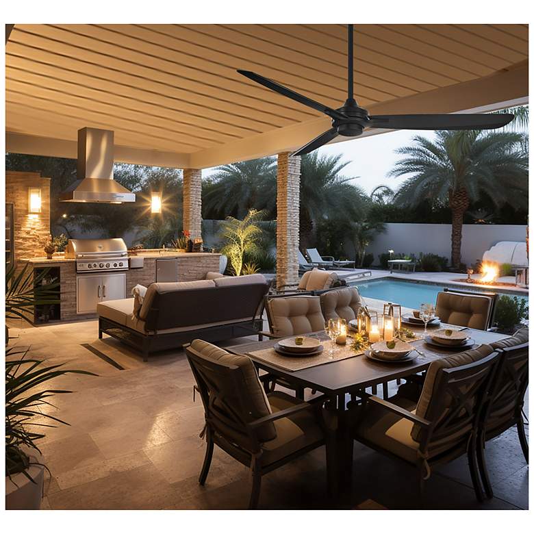 Image 6 60" Minka Aire Rudolph Coal Black Outdoor Ceiling Fan with Remote more views