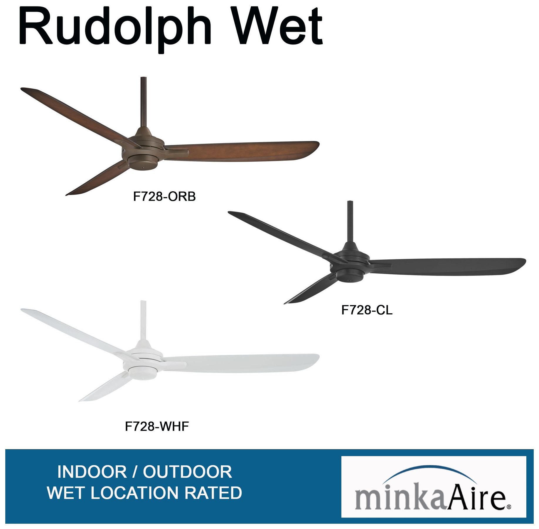 60" Minka Aire Rudolph Coal Black Outdoor Ceiling Fan with Remote in scene