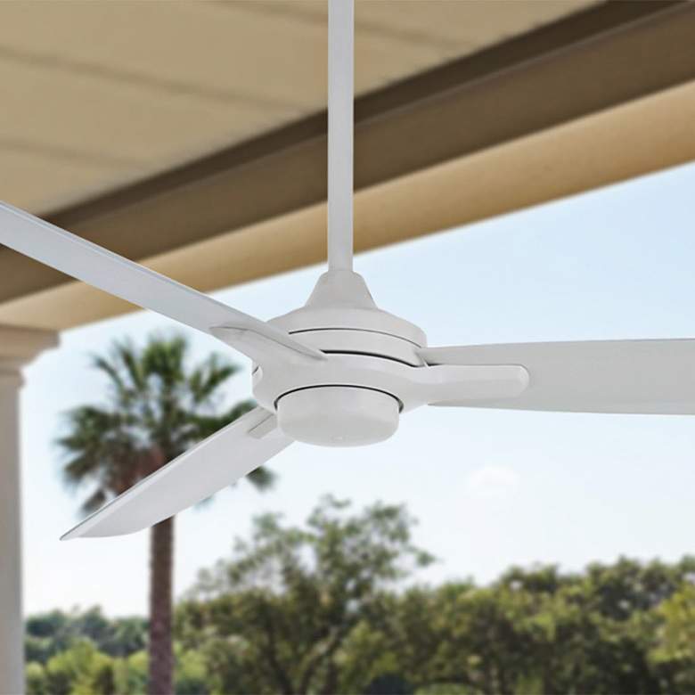 Image 2 60" Minka Aire Rudolph Flat White Outdoor Ceiling Fan with Remote